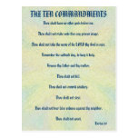 The Ten Commandments Pastel Floral Postcard