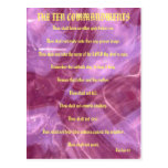 The Ten Commandments Pink Glass Postcard