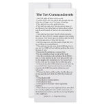 The Ten Commandments Prayer Card rack cards