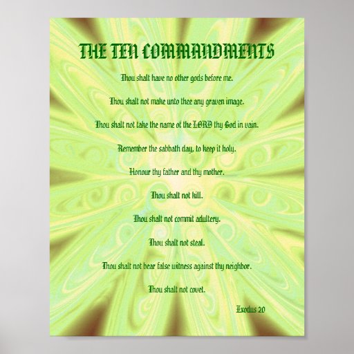 The Ten Commandments - Soft Yellow Floral Poster
