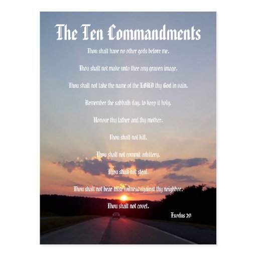 The Ten Commandments - Sunset #3 Postcard