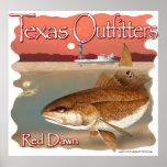 The Texas Outfitters Redfish Red Dawn Poster posters