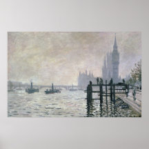 The Thames below Westminster, 1871 Poster