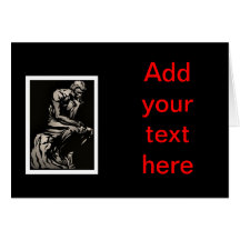 The thinker blank card for humour funny
