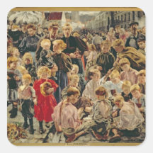 The Three Ages of a Working Man, 1895 Square Sticker