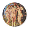 The Three Graces,  By Rubens, Peter Paul magnets