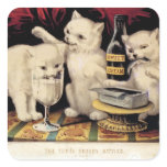 The Three Greedy Kitties At The Feast Currier Ives stickers