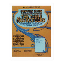 The Three Musketeers Vintage Songbook Cover Postcard