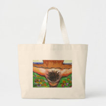 The top view Crucifixion of Jesus Christ Tote Bags