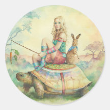 'The Tortoise & the Hare' Round Sticker