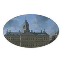 The town hall on the Dam, Amsterdam Oval Sticker
