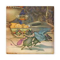 The Town Mouse and The Country Mouse Refrigerator Magnet