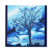 The Tree in Blue Ice Magnet