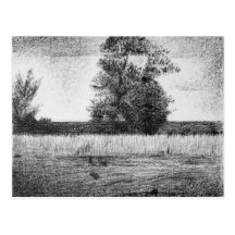 The trees by Georges Seurat Post Cards