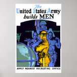 The United States Army Builds Men posters