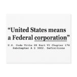 The United States Means A Federal Corporation Post Cards