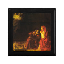 The victims of Manoah by Rembrandt Trinket Box