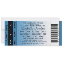 The VIP Ticket Birthday Invitation (Blue)