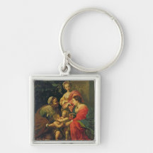 The Virgin and Child with St. Elizabeth, the Infan Key Chain