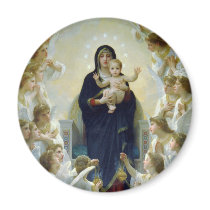 The Virgin with Angels Poster by Bougeureau Fridge Magnets