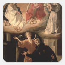 The Vision of St. Alphonsus Rodriguez Square Stickers