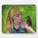 THE VISITING LITTLE BIRD mouse pad