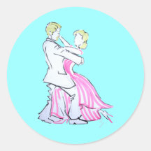 The Waltz Dancers Graphic design Round Stickers