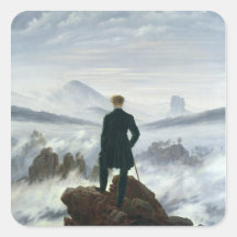 The Wanderer above the Sea of Fog, 1818 Square Sticker