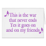 The war that never ends greeting cards