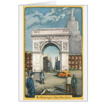 The Washington Arch. New York. Vintage Painting. Cards