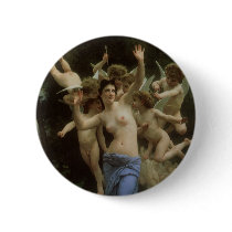 The Wasp's Nest (Le Guêpier) by Bouguereau Pinback Button