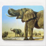 The water hole, Elephants Mouse Pad