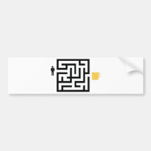 the way to beer icon bumper sticker
