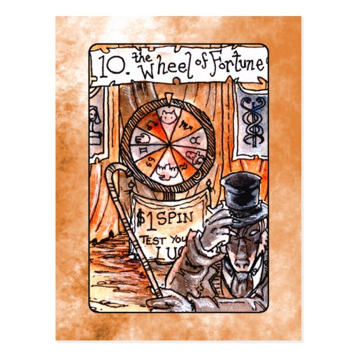The Wheel of Fortune Tarot Card Postcard Zazzle