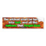 THE WICKED SHALL BE TURNED INTO HELL BUMPER STICKERS