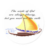 The winds of God are always blowing Round Stickers