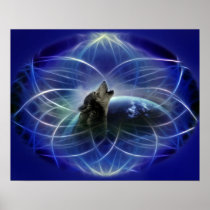 The wolf and the dreamcatcher print