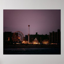The Wonder Wheel and Cyclone at Night, All Sizes Poster