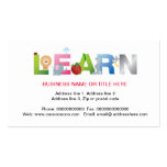 the word learn education business card