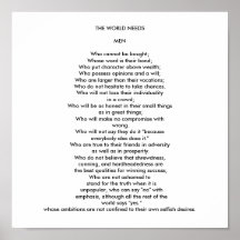 THE WORLD NEEDS MEN PRINT