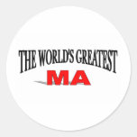 The World's Greatest Ma Round Stickers