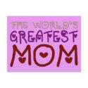 The World's Greatest Mum (Mother's Day & Birthday) postcards