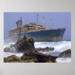 The wreckage of the American Star Canary Islands posters