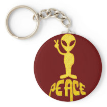 The Yellow Peace Alien Keychains