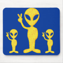 The Yellow Peace Alien Mousepad
