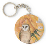 The Yellow Rose, and the Dainty Owl Key Chain