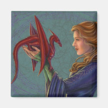The Young Red Dragon Fridge Magnets