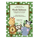 THE ZOO CREW Jungle animals baby shower postcard