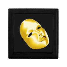 Theatre Acting Jewellery Box Golden Mask Trinket Box