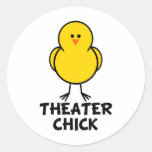 Theatre Chick Round Stickers